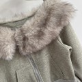 Elegant Fur-Collar Sweatshirt + High-Waisted Wide-Leg Sweatpants Set